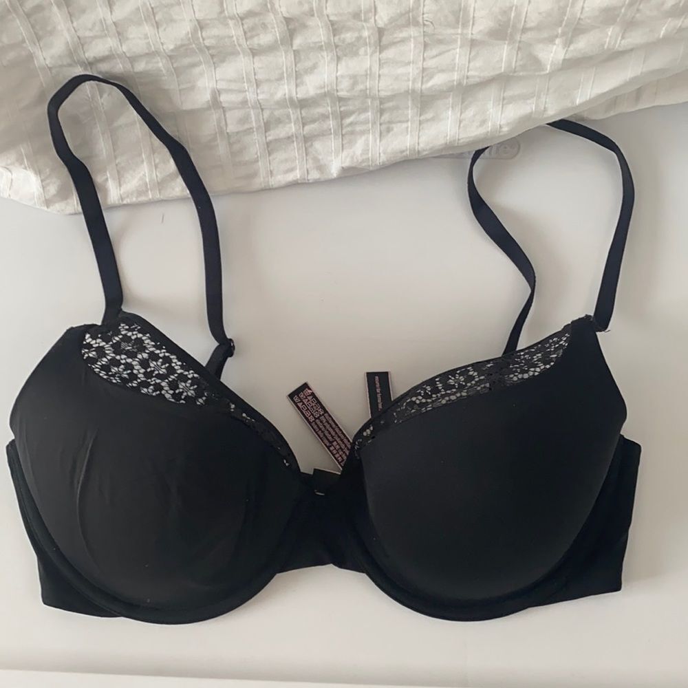 Victoria Secret Women's Black Demi Lace Black Bra 34D